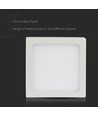 12W LED plafondlamp - 14 x 14cm, Hoogte: 2,4cm, witte rand