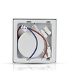 Outlet: 12W LED taklampe - 14 x 14cm, Høyde: 2,4cm, hvit kant