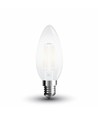 E14 4W LED-kaarslamp - Filament, mat glas