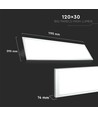 V-Tac 120x30 LED panel - 29W, hvit kant, 120lm/W