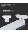 Réglette LED T8 150cm - Pour 2x tubes LED 150cm, IP20 intérieur
