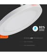 V-Tac LED panel Ø20 cm 29W - Hvid kant, til indbygning, Hul: 19cm, 230V