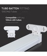 Réglette LED T8 120cm - Pour 2x tubes LED 120cm, IP20 intérieur