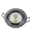 Kit Downlight MR16 ou GU10 - Sans source lumineuse, aluminium brossé, Perçage : Ø7,5 cm, Dimensions : Ø9,1 cm