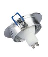 Kit Downlight MR16 ou GU10 - Sans source lumineuse, aluminium brossé, Perçage : Ø7,5 cm, Dimensions : Ø9,1 cm