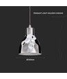 Suspension V-Tac en cuivre - Couleur chrome, Ø15 cm, E27