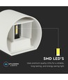 5W LED vägglampa - IP65 utomhus, Rund, Vit, Justerbar spridning, Inkl. ljuskälla