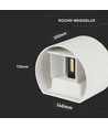 Applique murale LED 5W - IP65 extérieur, Ronde, Blanche, Angle de diffusion réglable, Source lumineuse incluse