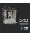 5W LED vägglampa - IP65 utomhus, fyrkantig, grå, justerbar spridning, inkl. ljuskälla