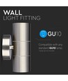 Applique murale V-Tac avec éclairage haut/bas - IP44 extérieur, douille GU10, sans source lumineuse