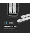 V-Tac luminaire étanche 120 cm avec tube - Incl. 2 tubes LED 18W, IP65, 230V