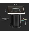 Spot encastrable V-Tac - Carré, acier inoxydable, douille GU10