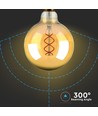 E27 5W LED globepære - Ø12,5cm, Kultråd, ekstra varm hvid