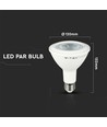 E27 12,8W LED spotpære - PAR38, Samsung LED chip