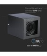 Plafonnier GU10 - IP20, carré, noir, sans source lumineuse