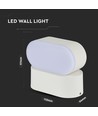 Applique murale LED 6W blanche - IP65 extérieur, Ovale, rotative à 350 degrés, source lumineuse incluse