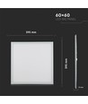 Outlet: Dalle LED 60x60, 32W - 120lm/W, bord blanc