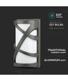 E27 Vägglampa - IP54 utomhus, grå, utan ljuskälla