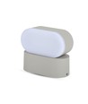 Applique murale LED 6W - IP65 extérieur, ovale, gris, orientable à 350 degrés, source lumineuse incluse