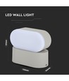 Applique murale LED 6W - IP65 extérieur, ovale, gris, orientable à 350 degrés, source lumineuse incluse