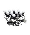 5m LED-lichtsnoer met 10 lampen - Warm wit, IP44, 230V, 0,5W lampen