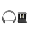 5W LED vegglampe - IP65 utendørs, rund, sort, justerbar spredning, inkl. lyskilde