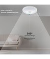 Lampe LED 12W à capteur - IP20 intérieur, puce LED Samsung, capteur PIR, source lumineuse incluse