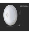 12W LED-sensorlamp - IP20 binnen, Samsung LED-chip, PIR-sensor, incl. lichtbron