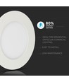 V-Tac 6W LED indbygningspanel - Hul: Ø11 cm, Mål: Ø12 cm, 230V, Samsung LED chip