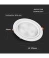 Spot LED 20W Ø17cm - Encastrement : Ø14,5 cm, Dimensions : Ø17 cm, 3 cm de haut, Puce LED Samsung